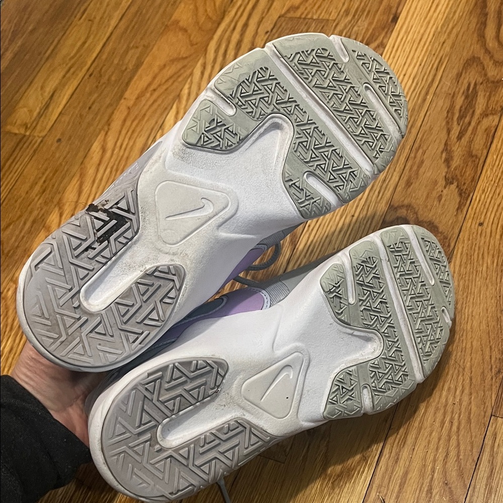 Nike Women's Gray Sneakers with Lavender Swoosh - Picture 4 of 4